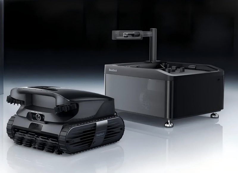 Beatbot Robotic Pool Cleaner with Docking Base Station, Black