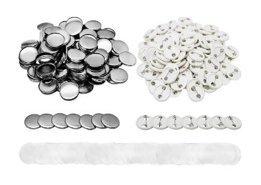 Round Pin Button Badge Blank Parts Kit with Metal Shells