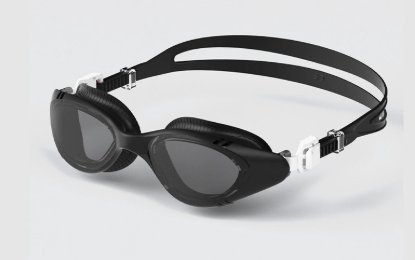 Black Swimming Goggles with Smoke Lenses