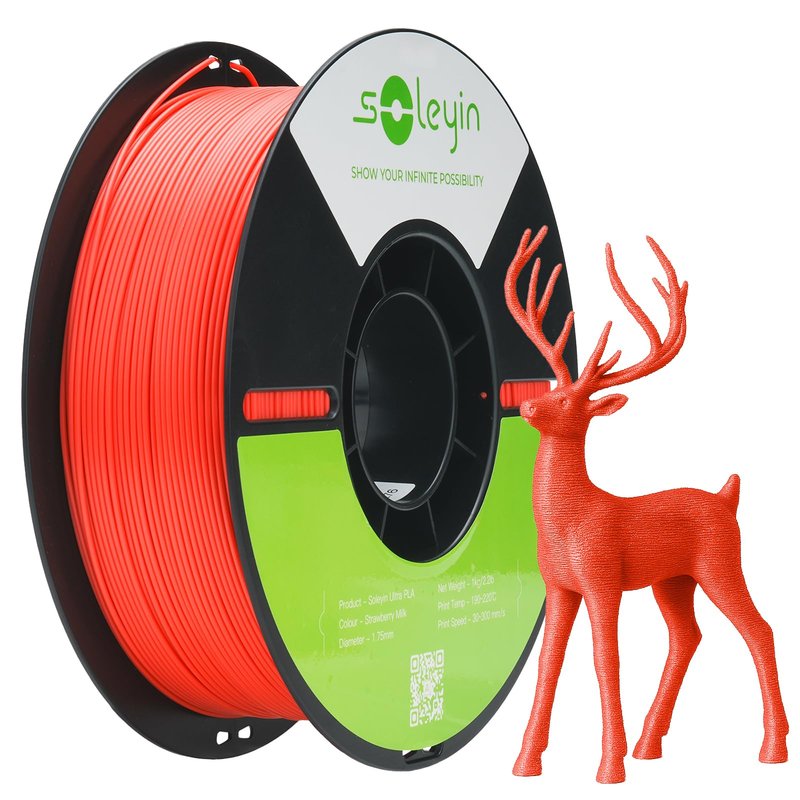 Soleyin Ultra PLA Filament 1.75mm 1kg Strawberry Milk Red