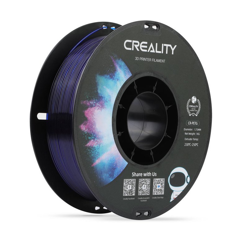 Creality CR PETG 1.75mm 1kg 无卷盘 黑白盒(透明蓝)