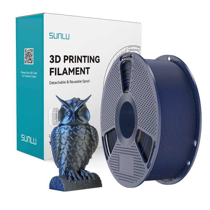 SUNLU Dual Color 3D Printing Filament Black Blue