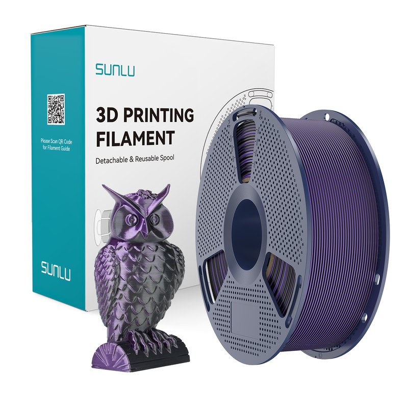 SUNLU Dual Color 3D Printing Filament Black Purple