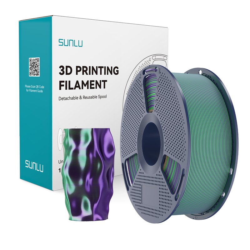 SUNLU Multicolor 3D Printing Filament Green Purple