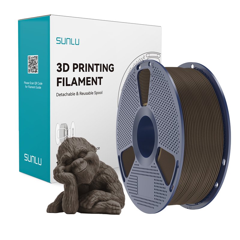 SUNLU 3D Printing Filament Dark Brown with Reusable Spool