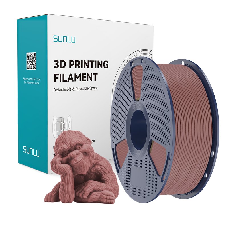 SUNLU 3D Printing Filament Red Brown with Reusable Spool
