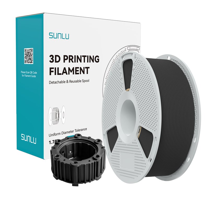 SUNLU Black 3D Printing Filament with Detachable Spool