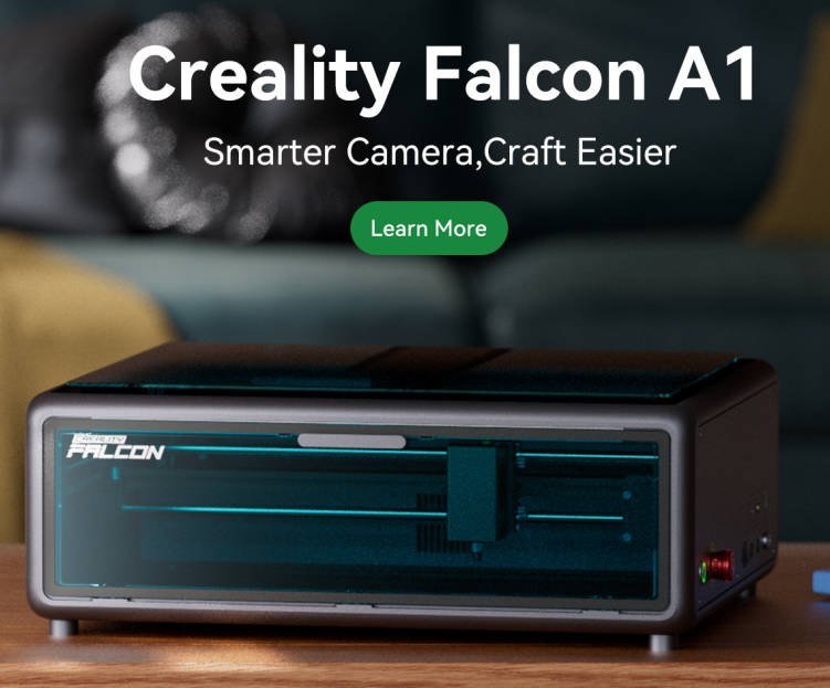 Creality Falcon A1 10W 一体式激光雕刻机 带自动空气辅助 摄像头 排烟功能