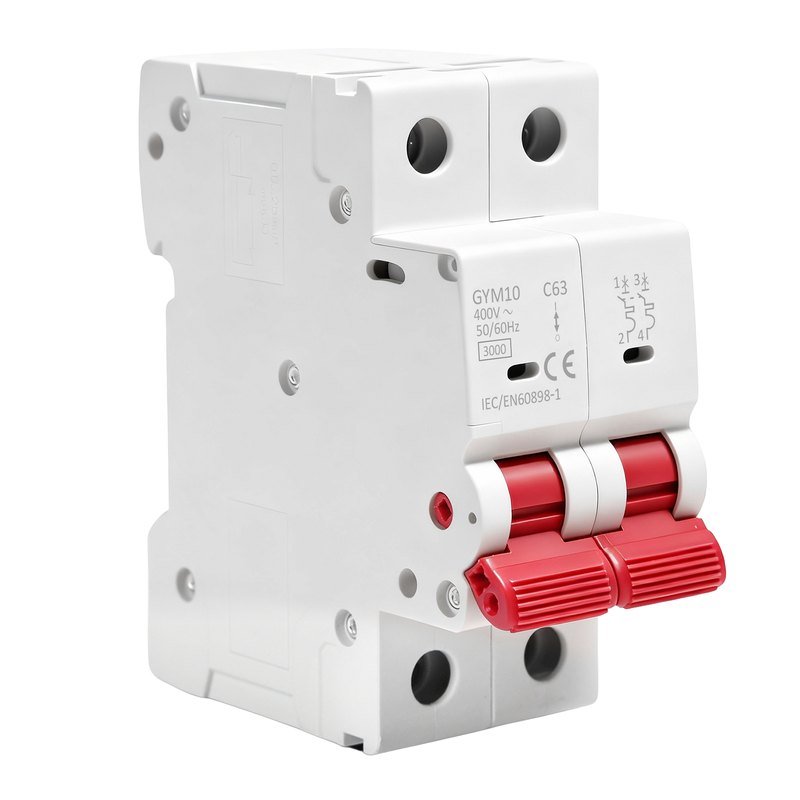 GYM10 MCB 400VAC C 2P 63A-3KA — Circuit Breaker (Red)