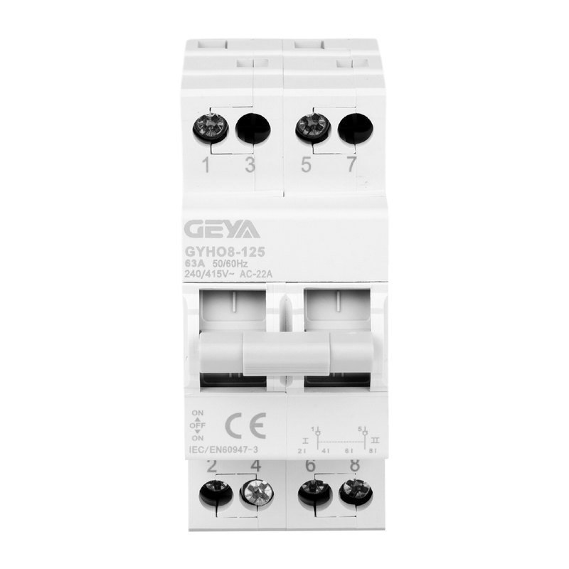 GEYA 2P 240AC 63A — Changeover Switch (Gray)