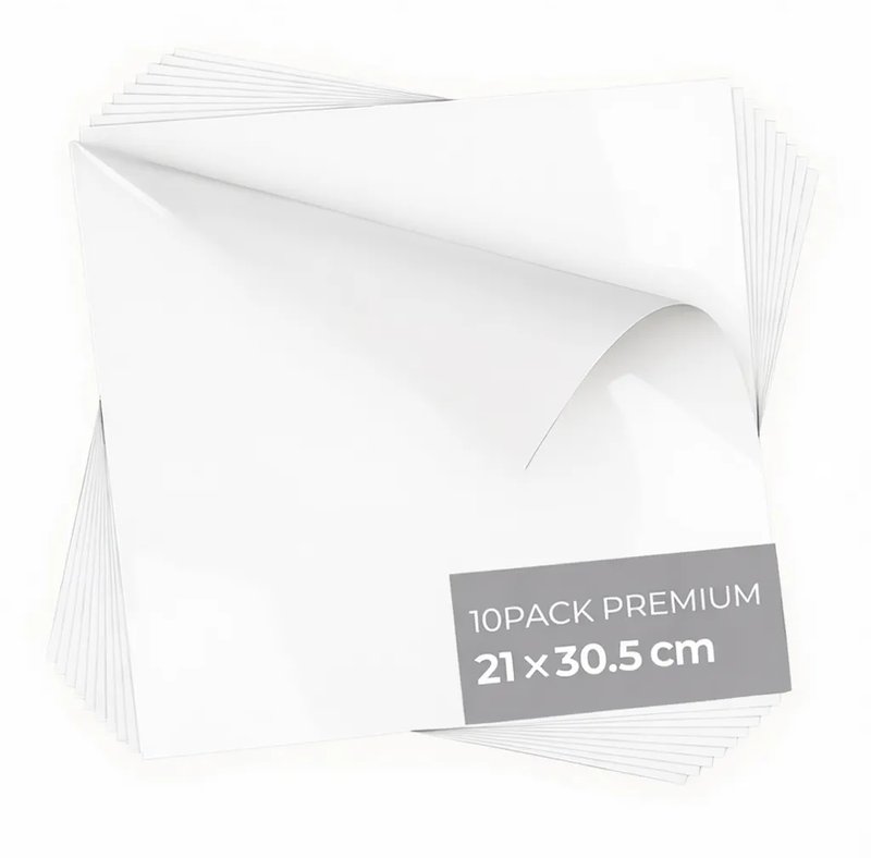 White Vinyl Sheets 10 Pack Premium 21x30.5cm