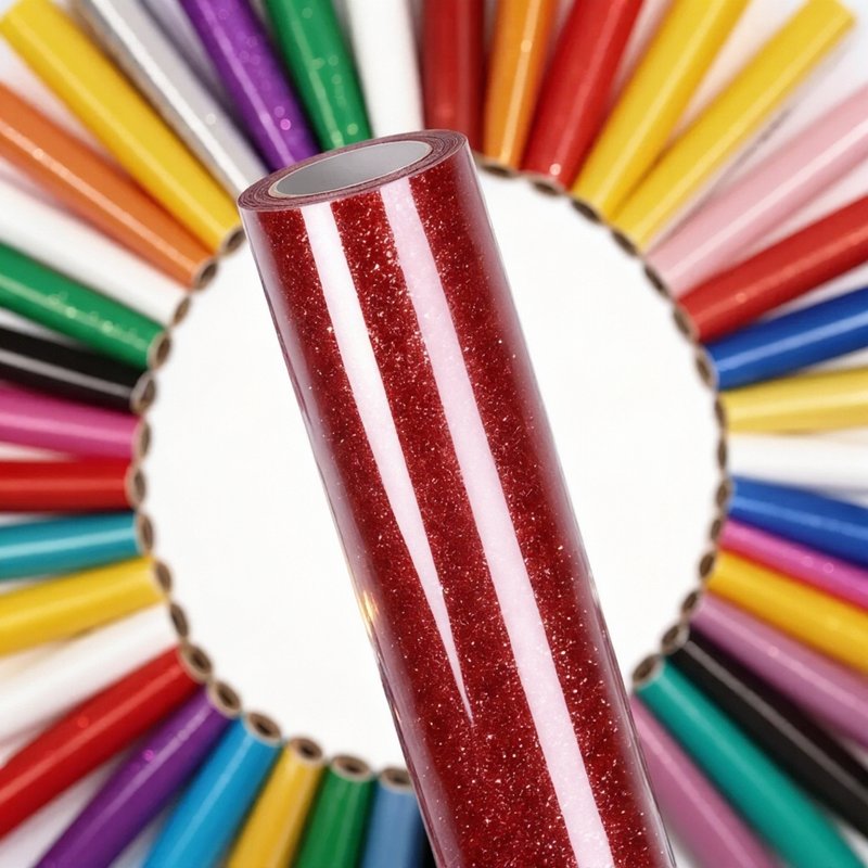 Red Glitter Heat Transfer Vinyl Roll